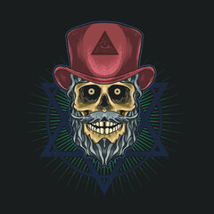 skull with hat freemasonry 