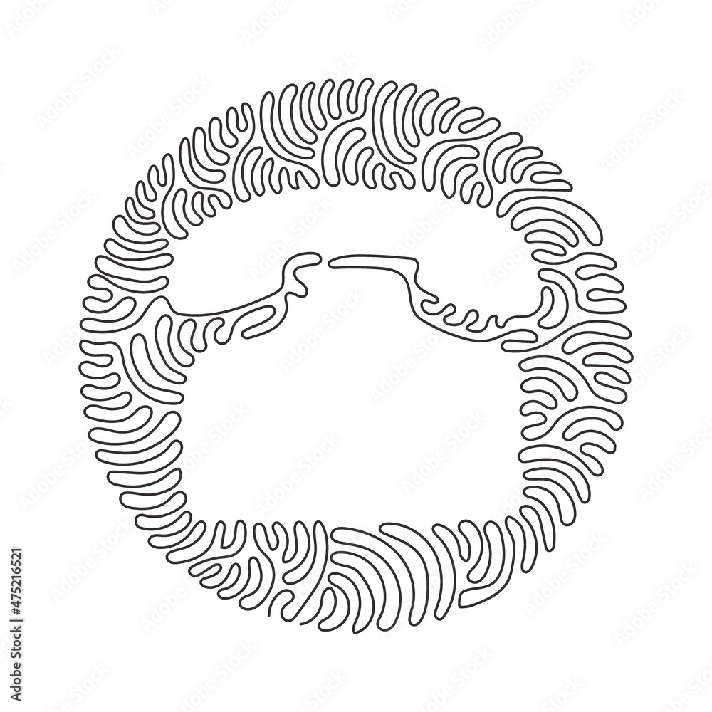 Poster continuous one line drawing phone flat icon. single high quality outline symbol for web or mobile ap