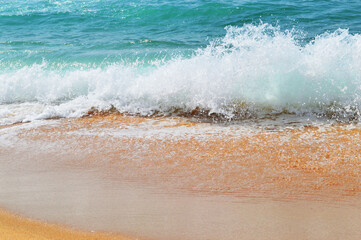 View of wave on the summer beach