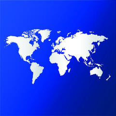 Fototapeta na wymiar premium wold map design vectoral illustration with blue izolated background