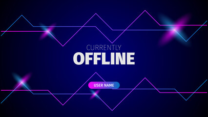 offline streaming banner background with blue and pink neon light