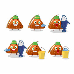 A fisherman orange gummy candy C cartoon picture catch a big fish