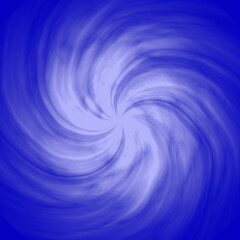 Fototapeta premium A white rotating galaxy on a blue background. Blue abstraction with a drawing in the center. A bright galaxy.