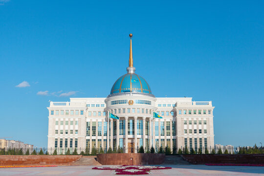 Residence of President Kazakhstan. Akorda in Nur-Sultan. Nur-Sultan, Kazakhstan - August 25, 2013.