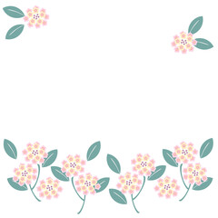 シンプルガーリーなピンク系花の背景イラスト素材