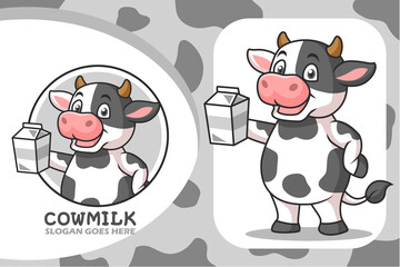 Cartoon milk cow design template