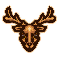 Cartoon deer head mascot design
