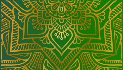 abstract decorative delicate embossed pattern of green color in the square