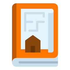 architecture book flat icon