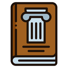 history book blue line icon