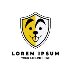 head dog cartoon safety symbol logo. dog protection security