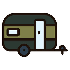 caravan blue line icon