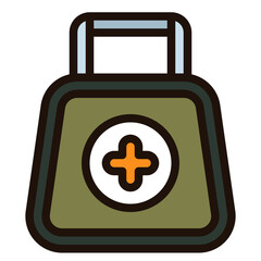 first aid kit blue line icon
