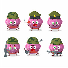 A charming soldier pink gummy candy j cartoon picture bring a gun machine