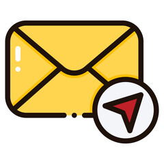 send mail blue line icon