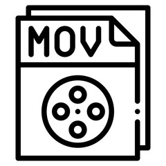 mov file outline icon