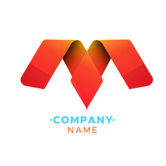 This an abstract colorful M letter Vector logo for Business Company, Brand Logo, abstract colorful illustration
