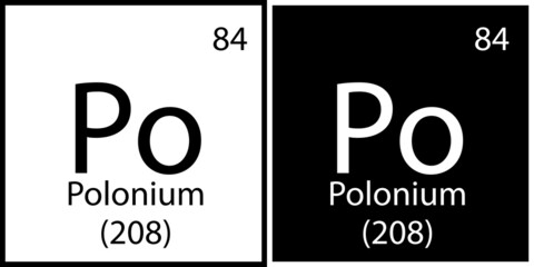 Polonium chemical element. Mendeleev table. Education background. Modern design. Vector illustration. Stock image. 