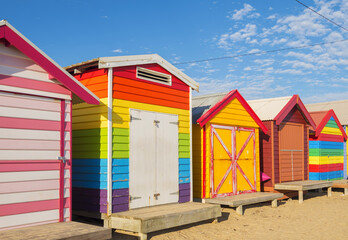 Colorful Beach House at Brighton Beach in Melbourne Australia