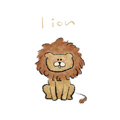 ライオン手描きイラスト素材