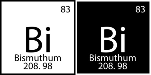 Bismuthum chemical element. Education background. Mendeleev table. Modern design. Vector illustration. Stock image. 
