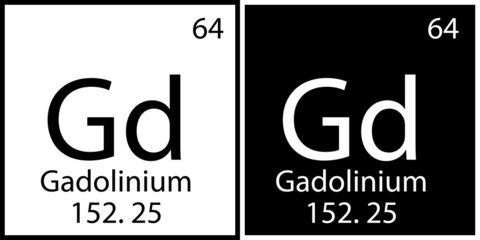 Gadolinium chemical element. Education background. Mendeleev table. Modern design. Vector illustration. Stock image. 