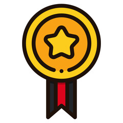 medal filled outline icon
