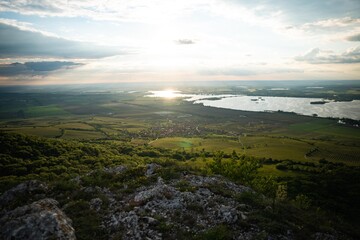 sunset over the lake