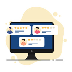 Rating concept, technology, customer feedback, voting, comment back.