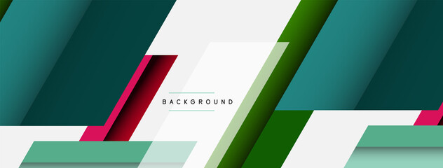 Vector background. Abstract overlapping color lines design with shadow effects. Illustration for wallpaper banner background or landing page