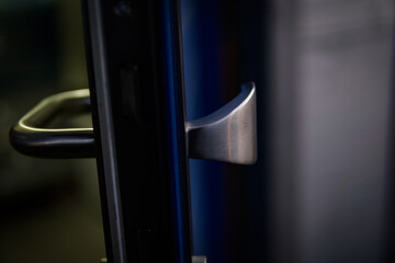 door handle on blue
