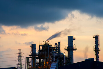 Oil refinery industry Oil and Gas Industrial zone,The equipment of oil refining of industrial...