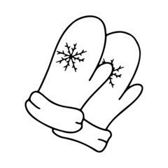 Doodle mittens, illustration of winter mittens