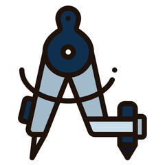 compass blue line icon