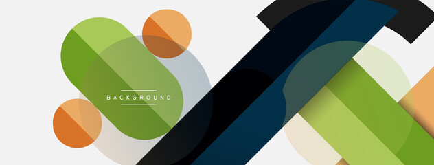 Round geometric shapes lines and circles. Vector template for wallpaper banner background or landing page