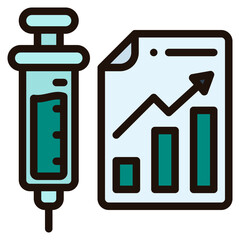 statistics blue line icon
