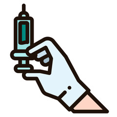syringe blue line icon