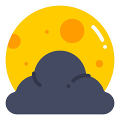 cloudy night flat icon