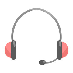 headphone for communication color illustration