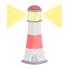 lighthouse for communication color illustration