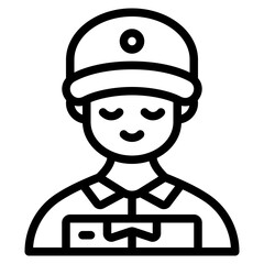 Obraz premium delivery man outline icon