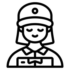 delivery woman outline icon