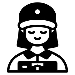 delivery woman glyph icon