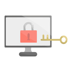 computer protection for cybercrime color illustration