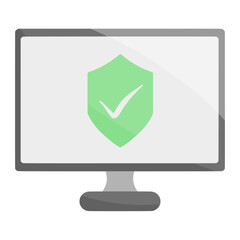 computer safe for cybercrime color illustration