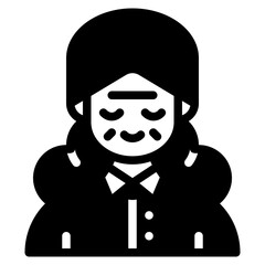 old woman glyph icon