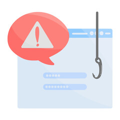 phishing for cybercrime color illustration