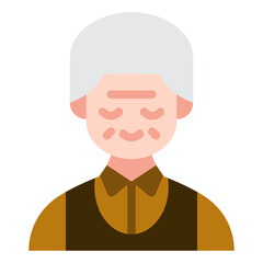 elderly flat icon