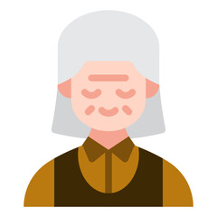 elderly flat icon