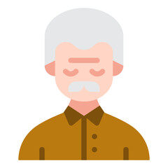 old man flat icon